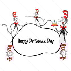 happy dr seuss day cat in hat svg designs cutting files