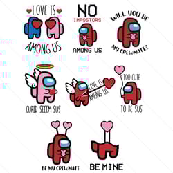 valentine among us heart impostor svg files for cricut