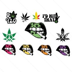 cannabis svg bundle weed marijuana weed leaf smoking svg vector