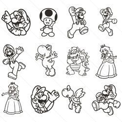 mario game nintendo super mario characters svg files for cricut