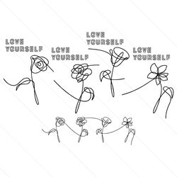 bts love yourself flowers bangtan svg files