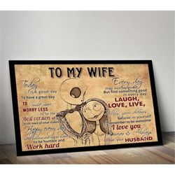 to my wife/husband vintage poster/canvas, jack and sally