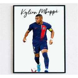 mbappe poster instant download kylian mbappe wall art