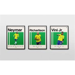 neymar richarlison vinicius jr, world cup art, brazil,