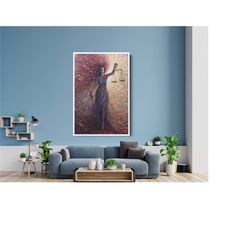 goddess of justice canvas canvas wall art, goddess canvas painting, scales of justice canvas wall art , woman wall decor