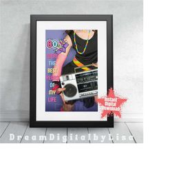 80s poster, the best years of my life printable, 1980 gifts, retro gifts, 80s music print, digital music poster, instant