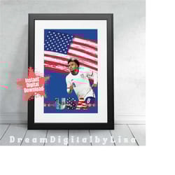usa weston mckennie poster design, instant printable download, football/soccer world cup 2022, digital wall art, sport p