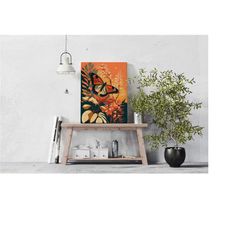 summer monarch butterfly print | butterfly wall art | modern house decor | spring flower prints | digital download