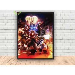 kingdom hearts video game poster, canvas wall art
