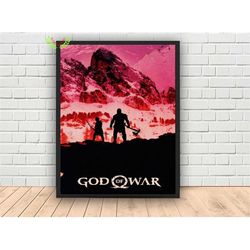 god of war video game poster, canvas wall
