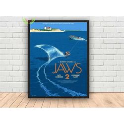 jaws movie poster, canvas wall art decor, canvas