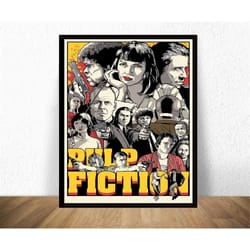 pulp fiction movie poster canvas wall art painting