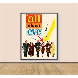 all about eve (1950) movie poster print, canvas
