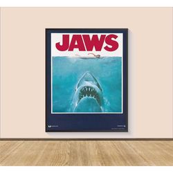 jaws movie poster print, canvas wall art, room