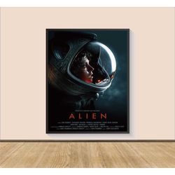 alien (1979) movie poster print, canvas wall art,