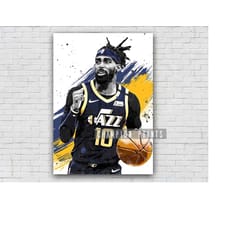 mike conley jr poster, utah jazz print, kids gift, gym, man cave decoration, basement, boys playroom decor, basketball g