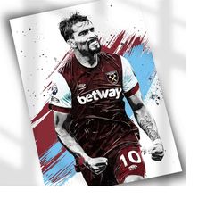 lucas paqueta poster | canvas print for football fans | unique sports wall art | birthday gift men | soccer poster | spo