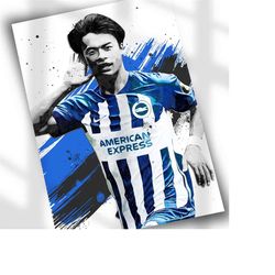 kaoru mitoma soccer poster | canvas print for football fans | unique sports wall art