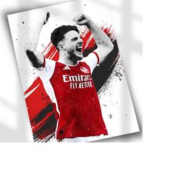 declan rice soccer poster | canvas print for soccer fans | unique sports wall art