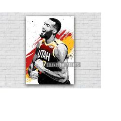 rudy gobert poster, utah jazz print, kids gift, gym, man cave decoration, basement, boys playroom decor, basketball gift