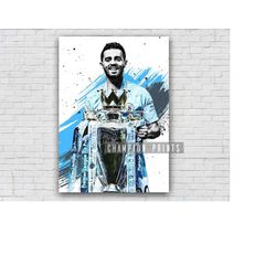 bernardo silva poster, football canvas print, kids gift, gym, man cave decoration, boys playroom decor, soccer poster, p