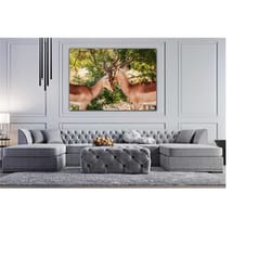 couple deer, canvas wall art print | poster print decor for home & office decoration i poster or ready to hang