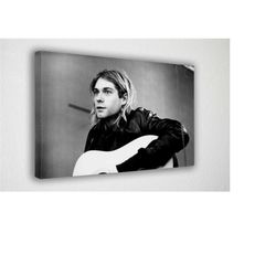 kurt cobain poster canvas, wall art, wall decor, canvas print, room decor, home decor, movie poster for gift, ready to h