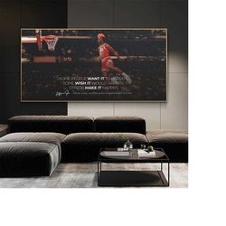michael jordan motivational basketball poster canvas painting wall art nba