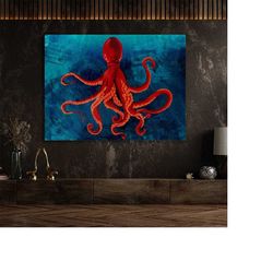 octopus canvas print wall art poster home decor painting