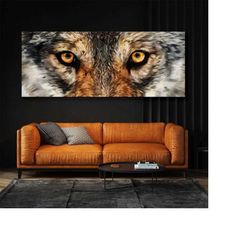 wolf eyes look wild animal painting art canvas wall art poster home decor