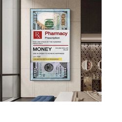 money meds - pharmacy prescription motivational canvas - a thought-provoking and inspiring wall decor for your living ro