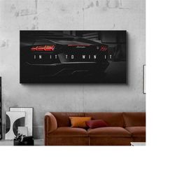 lamborghini poster canvas wall art, luxury sports car artwork for car lovers, automobile and vehicle car print for home,