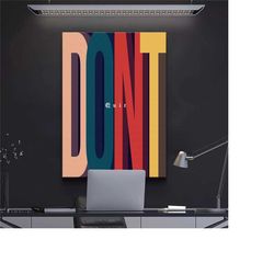 don't quit motivational quote poster canvas wall art, home or office decor, modern inspirational successful entrepreneur