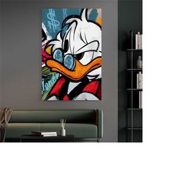 scrooge mcduck - motivational & inspirational canvas wall art for entrepreneurs, decor print for office, living room, or