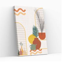 boho design flowers and pots canvas wall art boho style lover gift kids room wall hanging decor boho style art decor gic