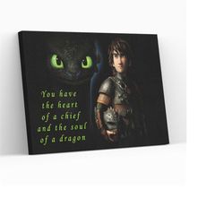 How to Train Your Dragon Quote Canvas Wrap Wall Art Animation Movie Poster Home Decor Kidsroom Gift Cartoon Wall Art Pri