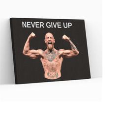 Conor McGregor Never Give Up Canvas Wrap Wall Art Aesthetic Kids Room Decor Christmas Father Gift Office Wall Art Gicle