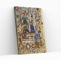 The Annunciation Book of Hours 1407 Christian Religious Decor Ready Wall Hanging Canvas Wrap Wall Art Gift Father Canvas