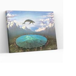 Whale Toss by Vladimir Kush Famous Artwork Canvas Wrap Wall Art Aesthetic Home Decor Gift Print Gicle Canvas Painting De