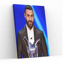 Karim Benzema Design Portrait Canvas Wall Art Personalised Gift Fine Art Photography Aesthetic Home Decor Decorative Wal