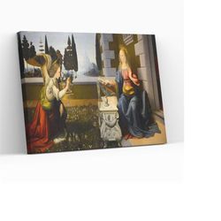annunciation by leonardo da vinci canvas wall art painting,artwork reproduction,dining room wall art,christian wall art,