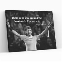 Roger Federer BW Quote,Canvas Wall Art,Kids Room Decor,Fine Art Photography,Aesthetic Home Decor,Contemporary Art,Person