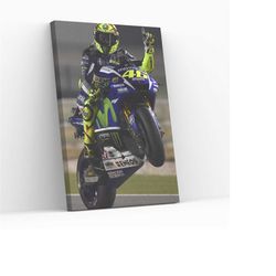 Valentino Rossi Victory Canvas Wall Art Personalized Gift for Him Kids Room Decor Fine Art Photography Aesthetic Wall De