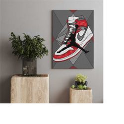 sneaker canvas, sneakers picture, jordan fan poster, hypebeast painting poster, colorful sneakers print, shoes wall art,
