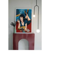 pop art wall art, comic pop art, woman, omg shock comic style, canvas print decor, woman wall art, lip wall decor, pop a