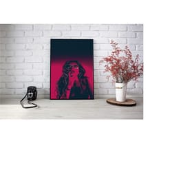 woman with glasses, red woman with glasses canvas, woman canvas wall art, huge canvas wall art, luxury canvas wall art,