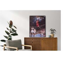 jordan poster slam dunk basketball canvas, jordan wall art home decor, framed art, basketball wall decor, air canvas, ma