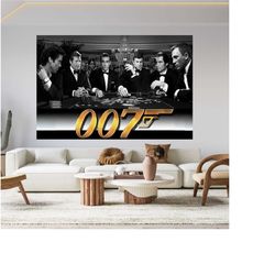 james bond poker canvas wall art james bond casino james bond poker painting man cave gift home decor movie 007 james bo