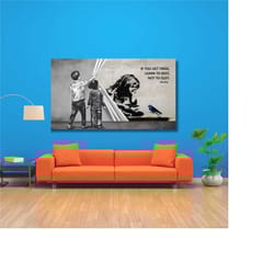 banksy hearts street canvas art banksy love hearts poster print banksy graffiti canvas art banksy style love heart wall