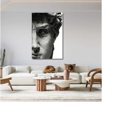 michelangelo's david large size canvas print, interior wall decors, canvas rolled art prints, canvas panel decors, gift
